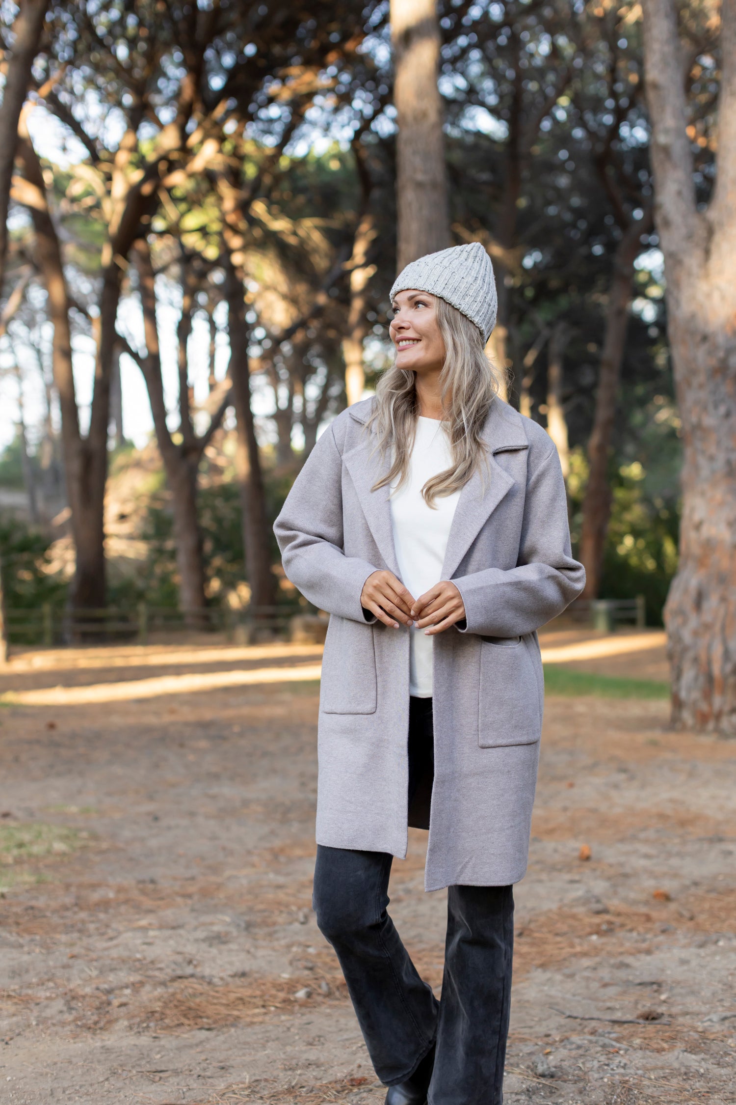 Turin - Classic Lapel Cardi, Stone