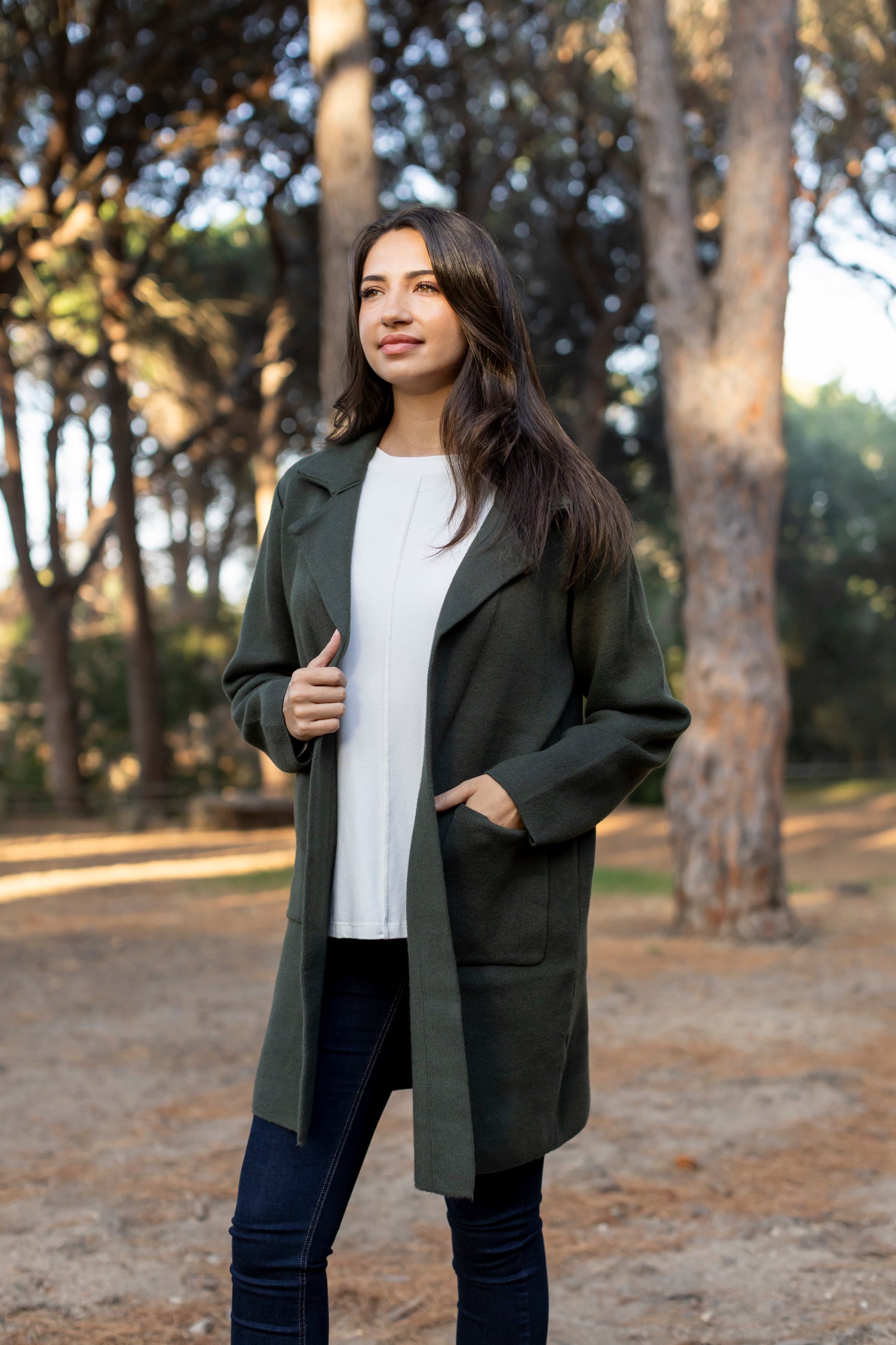 Turin - Classic Lapel Cardi, Khaki