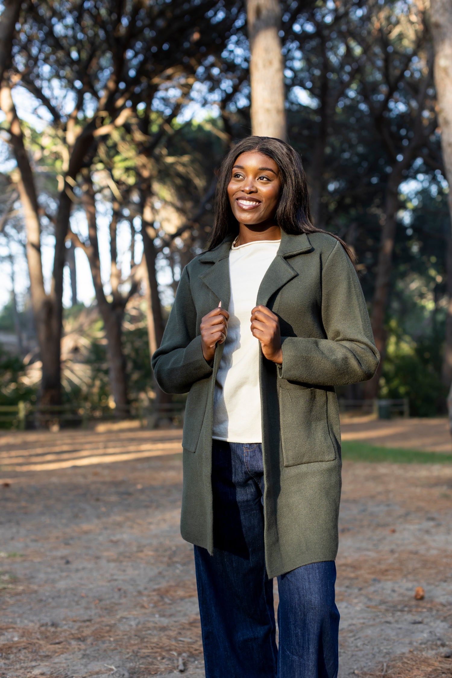 Turin - Classic Lapel Cardi, Khaki