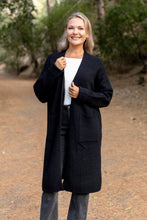 Load image into Gallery viewer, Cartagena - Relaxed Fit Long Cardi with Pockets, Black
