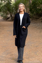 Load image into Gallery viewer, Cartagena - Relaxed Fit Long Cardi with Pockets, Black
