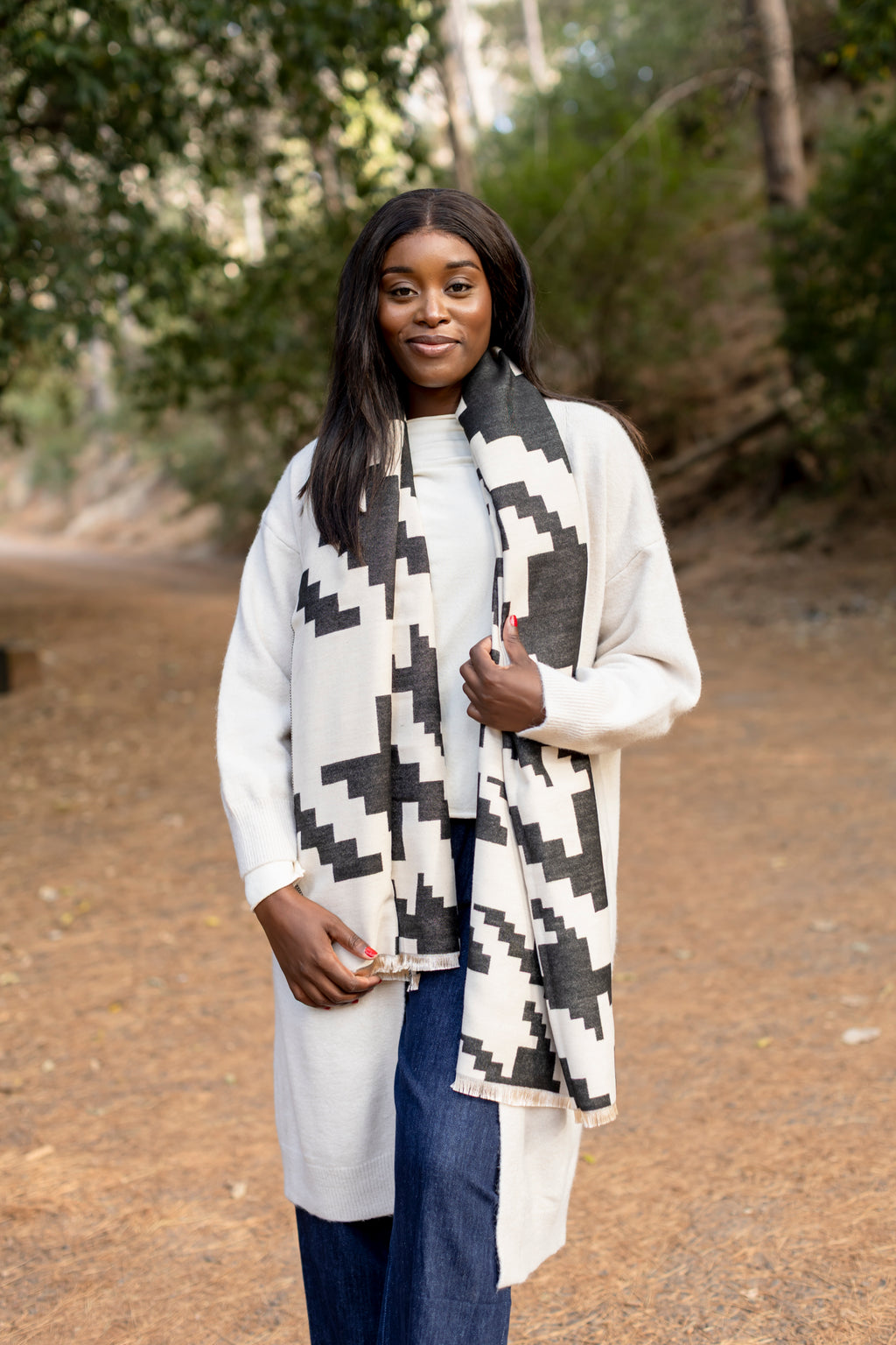 Cartagena - Relaxed Fit Long Cardi with Pockets, Milk