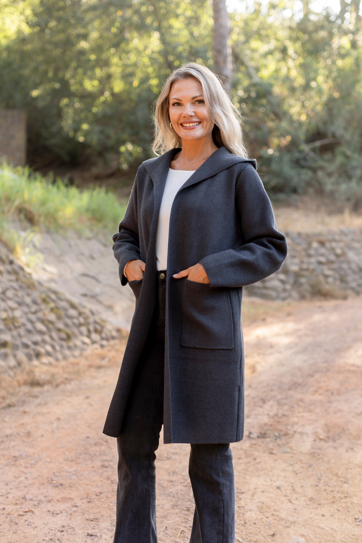 Monaco - Hoody Pom Pom, Charcoal