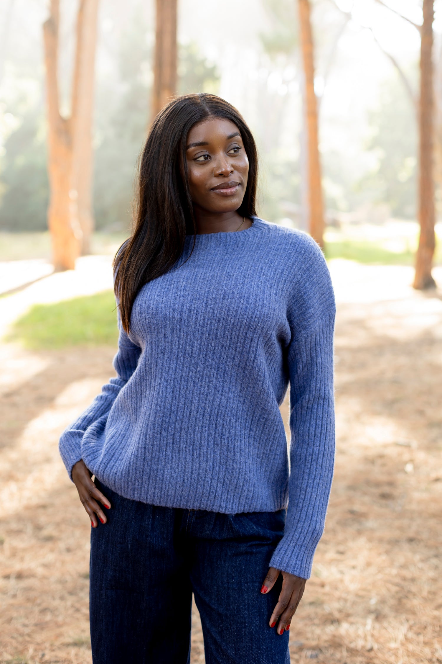 Antica - Rib Funnel Neck Knit