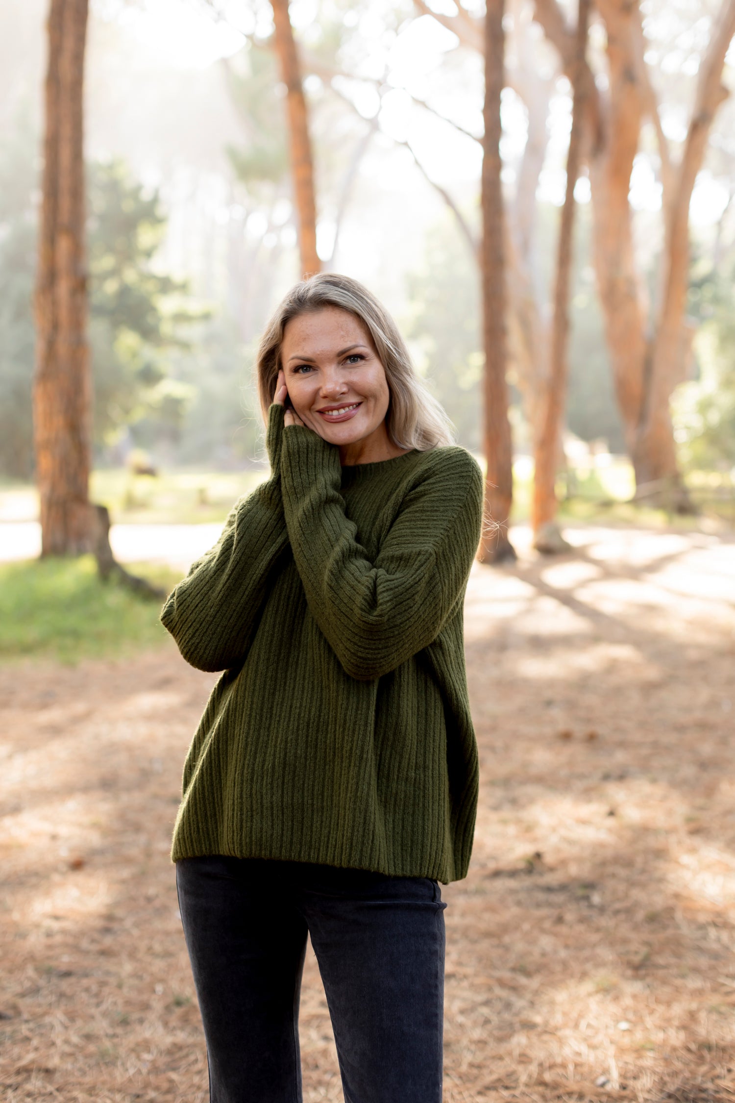 Antica - Rib Funnel Neck Knit
