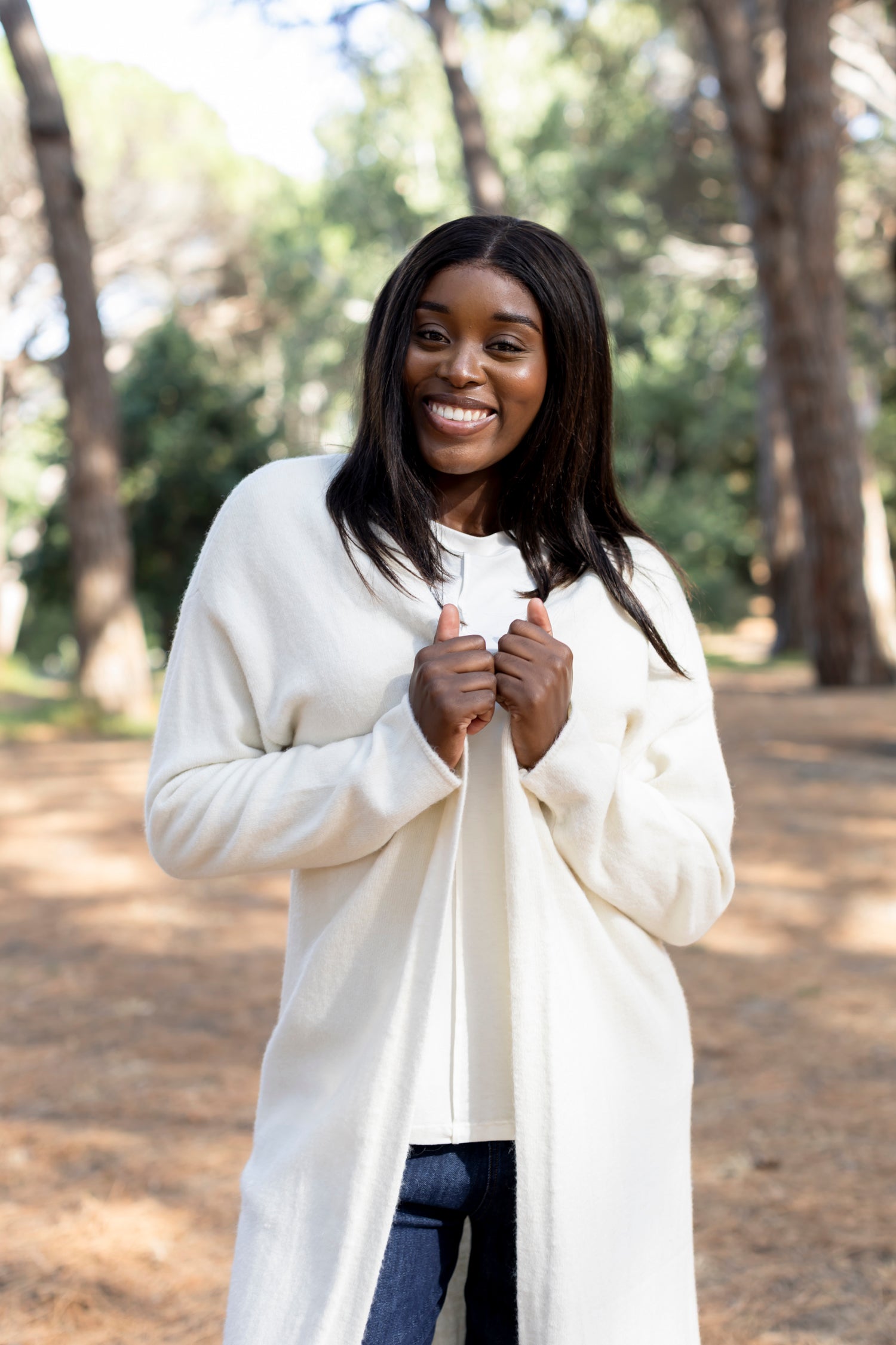 Padova - Long Classic Cardi, Cream