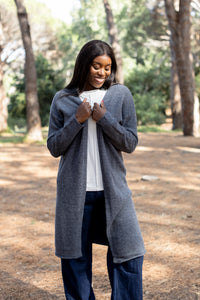Padova - Long Classic Cardi, Grey