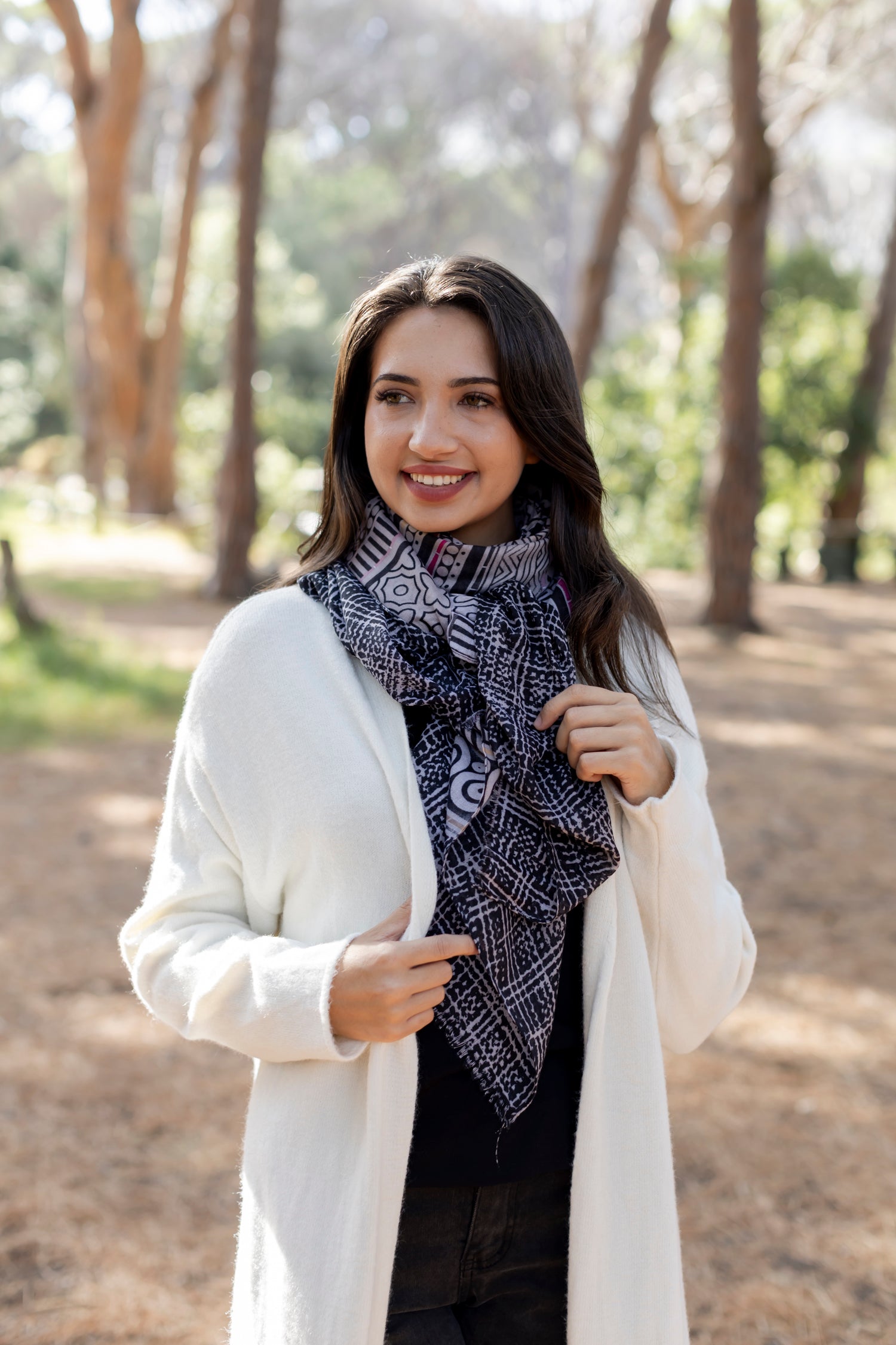 Light Weigh Scarf - Geometric Block Print