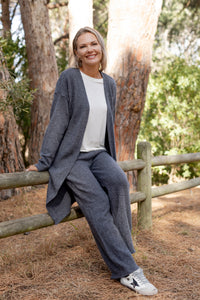 Padova - Long Classic Cardi, Grey