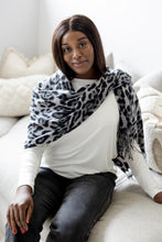 Load image into Gallery viewer, Warm Handle Animal Print Scarf - Grey
