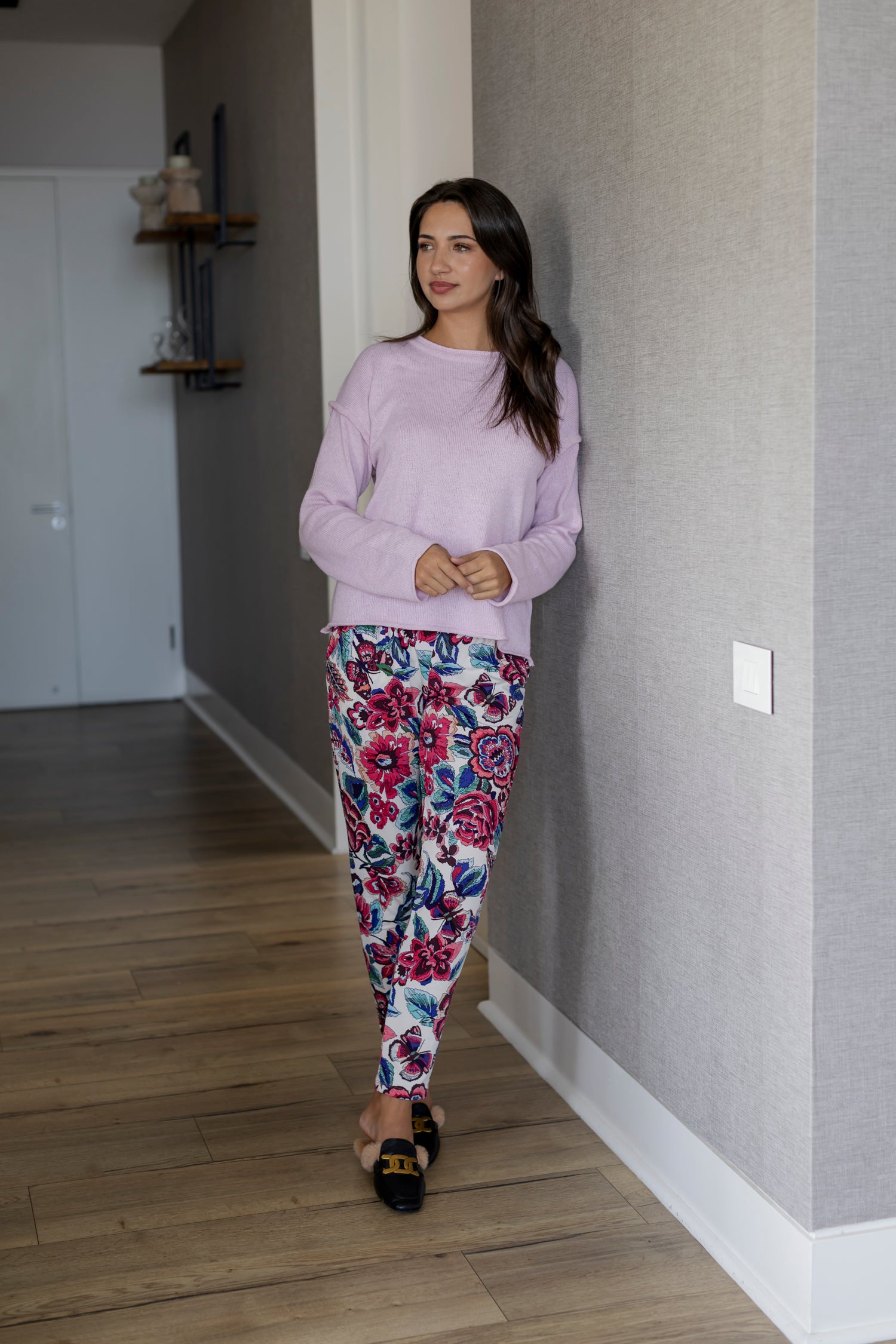 Salerno - Boxy Styled Crew Knit, Pink