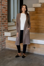 Load image into Gallery viewer, Santiago - Rib Styled Cardi with Pockets, Biscuit
