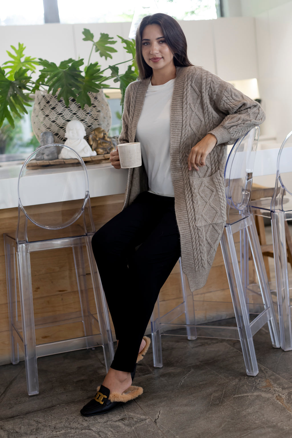 Almeria - Cable Cardi with Pockets