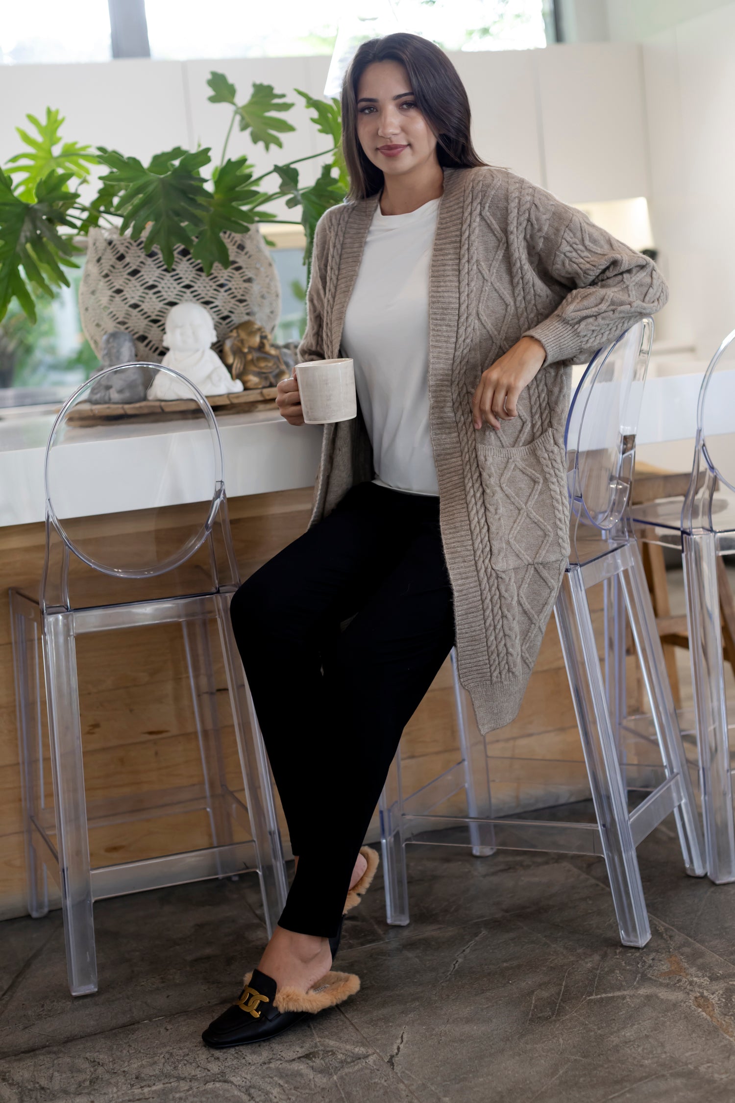Almeria - Cable Cardi with Pockets