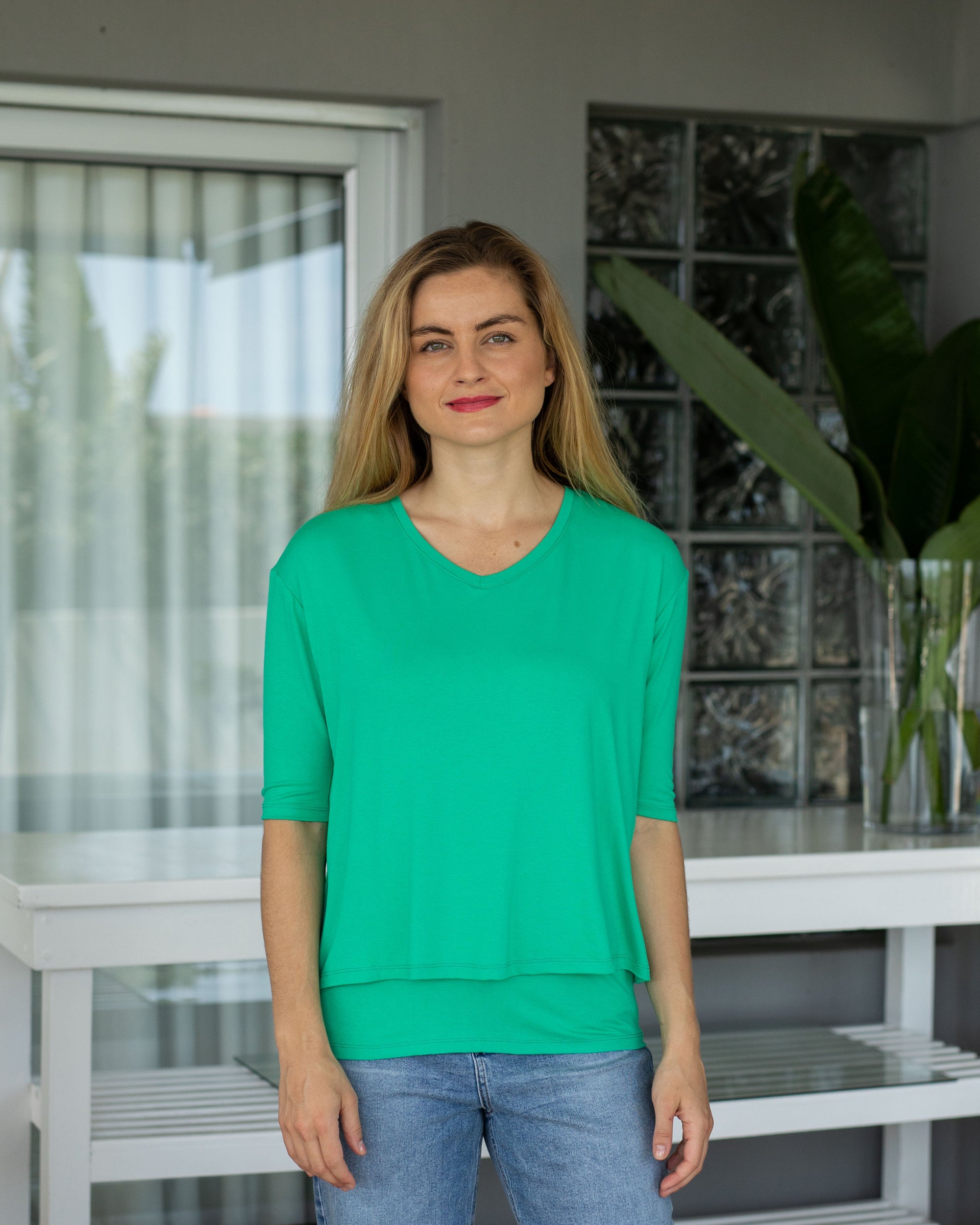 Gigi - Double Layer Top, Amazon Green