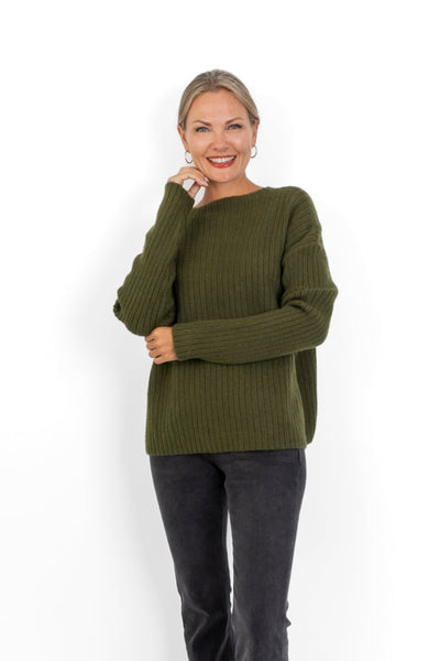 Antica - Rib Funnel Neck Knit