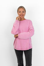 Load image into Gallery viewer, Tivoli - Distressed Wash Curved Hem Knit, Pink
