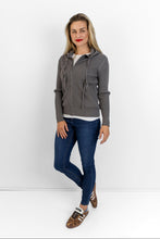 Load image into Gallery viewer, Bergamo - Rib Zipper Hoody, Charcoal
