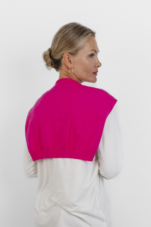 Mock Cardi Scarf - Cerise