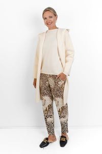 Roxanne - Classic Pant, Natural Animal & Chain Design