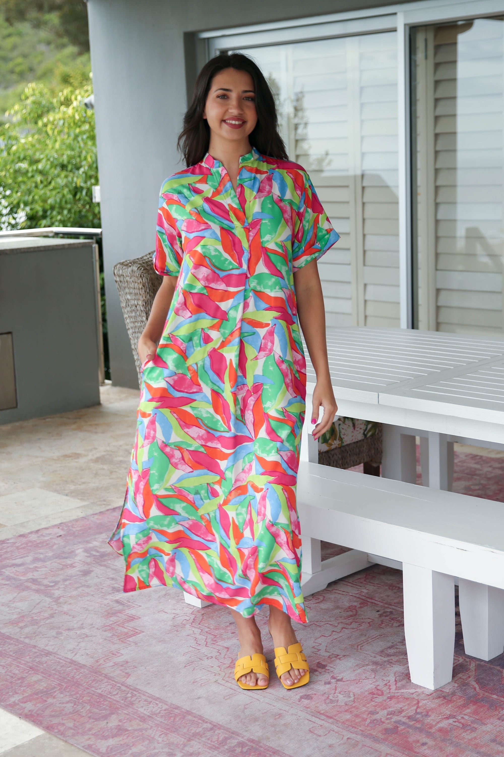 Jan - Resort Dress with Belt & Pockets,  Summer Splash