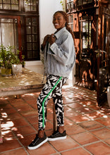 Load image into Gallery viewer, Bianca Harem Styled Pant - Black &amp; White Graffiti, with Tape
