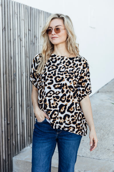 Delle - Box Tee w Elasticated Sleeve, Classic Animal