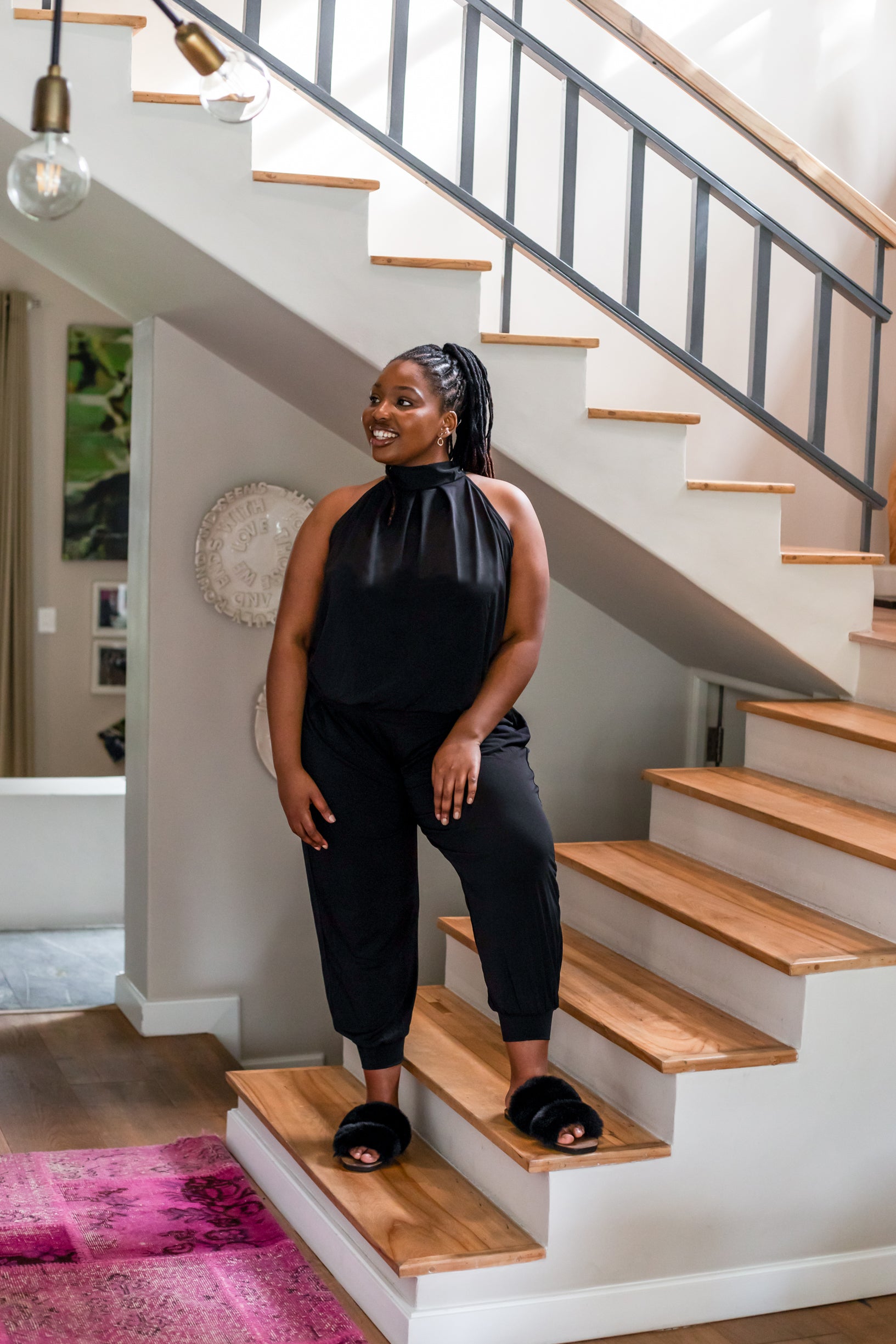 Felicite Halter Neck Jumpsuit -  Black Bon Bon