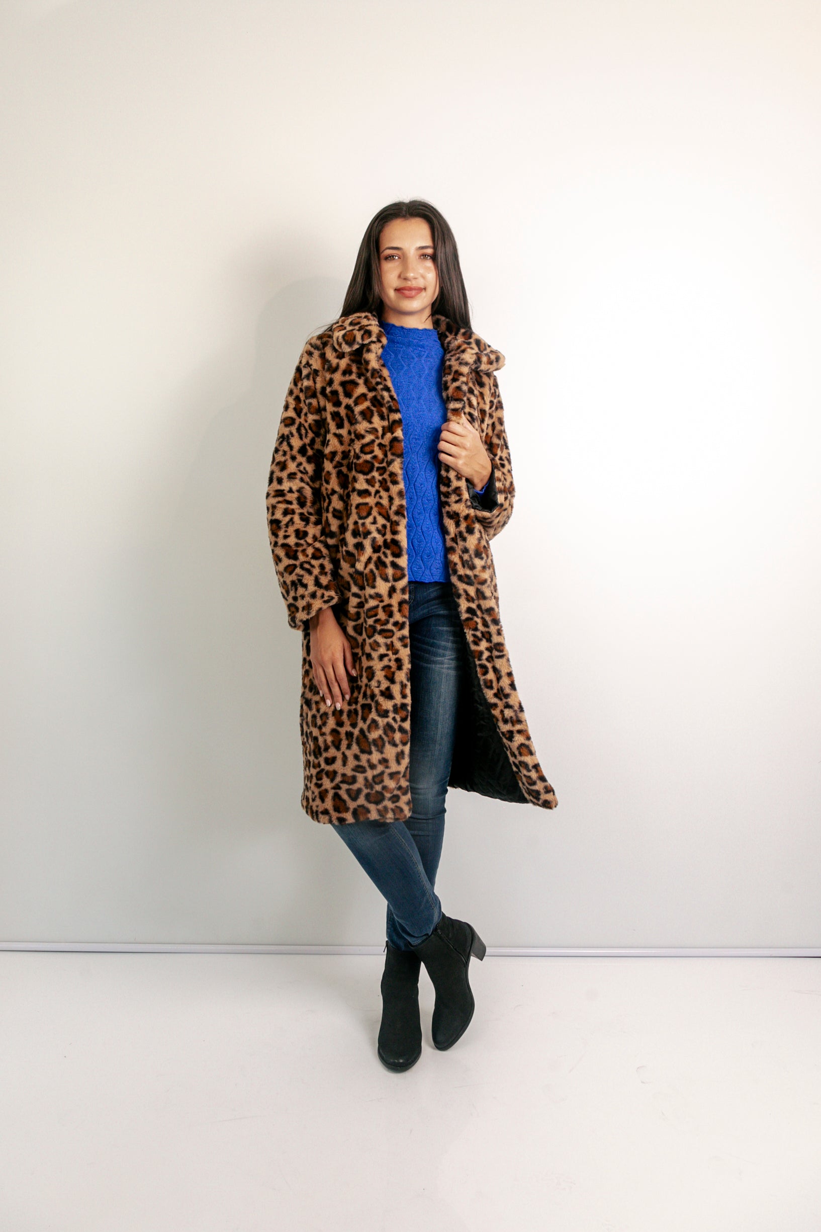 Cucuron - Long Faux Fur Lined Jacket, Animal