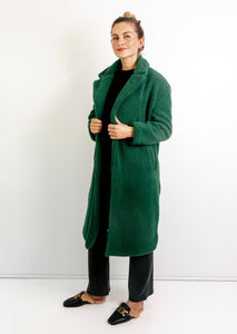 Nouvelle - Teddy Fur Lined Jacket, Bottle Green