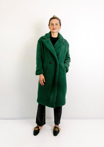 Nouvelle - Teddy Fur Lined Jacket, Bottle Green