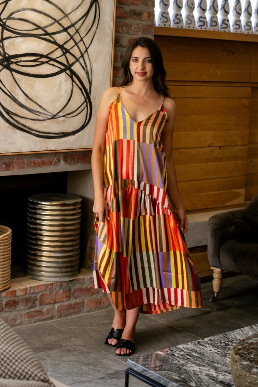 Allesandra - The Ultimate Summer Dress, Kaleidoscope Stripes