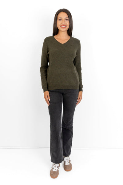 Lyon - V Neck Fine Rib Knit