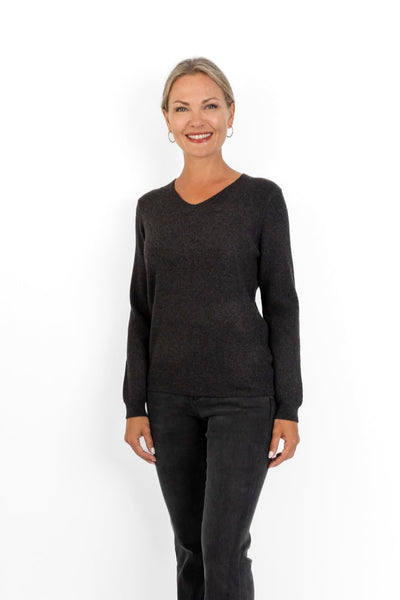 Lyon - V Neck Fine Rib Knit