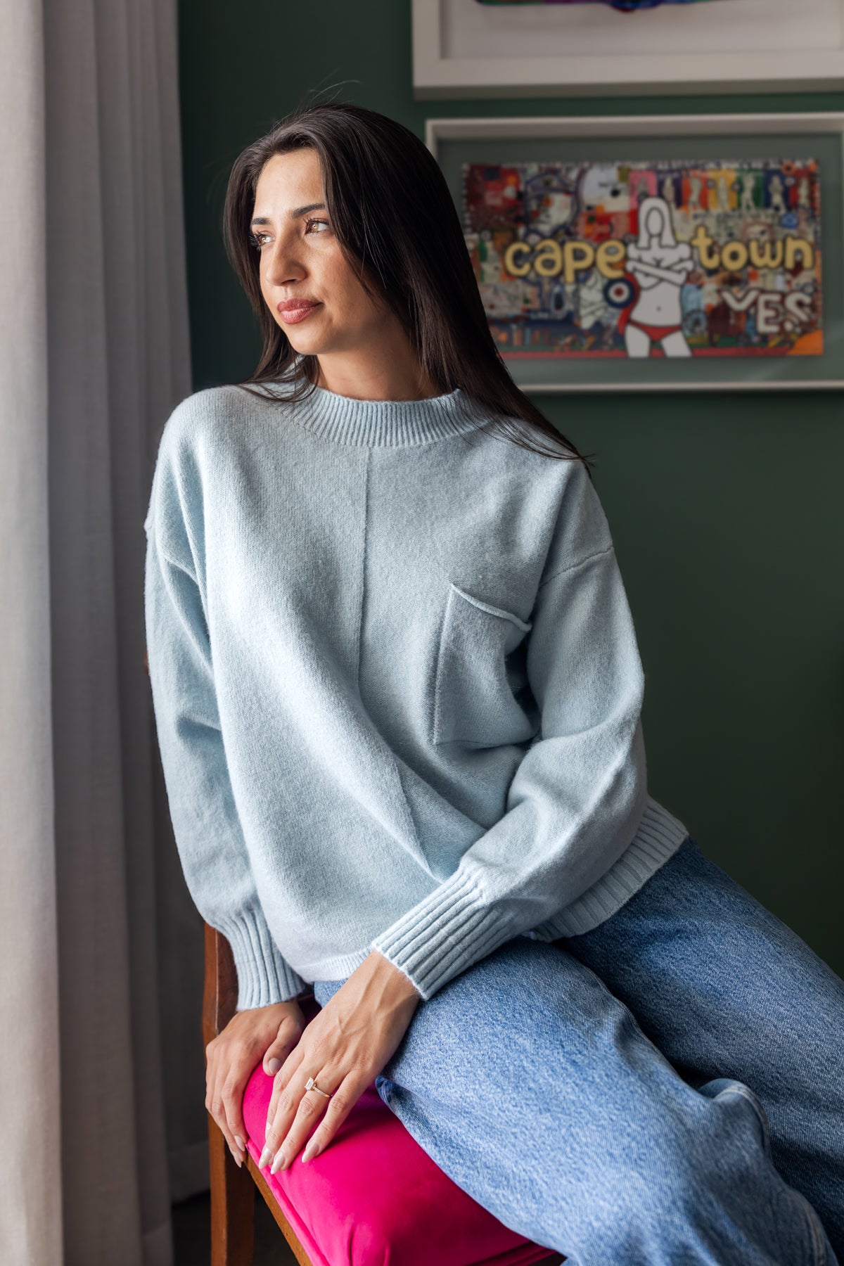 Hollister - Asymmetric Hem with Pocket, Light Blue