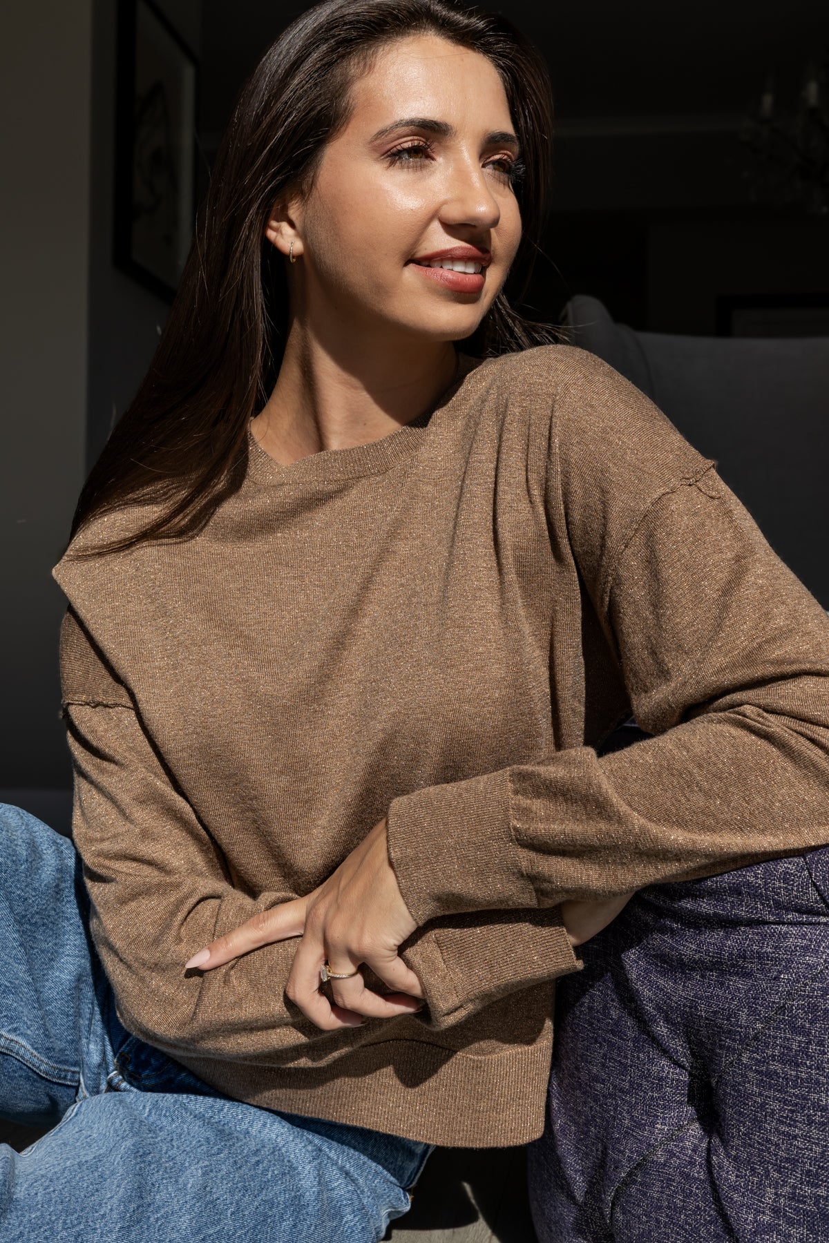 Carmel - Classic Crew with Lurex Detail