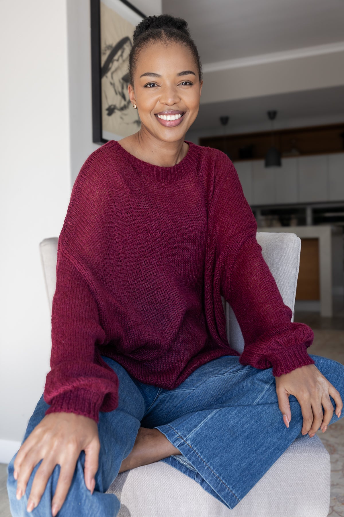 Ontario - Loose Gauge Knit, Deep Red