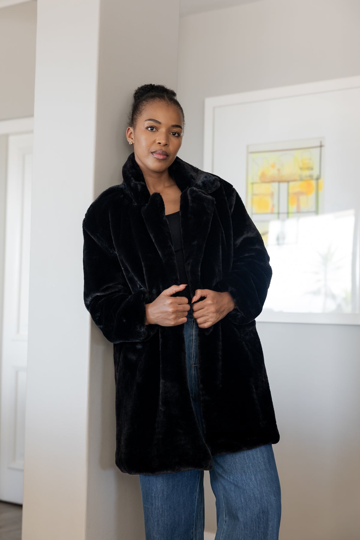 Montreal - Faux Fur Lined Jacket, Black