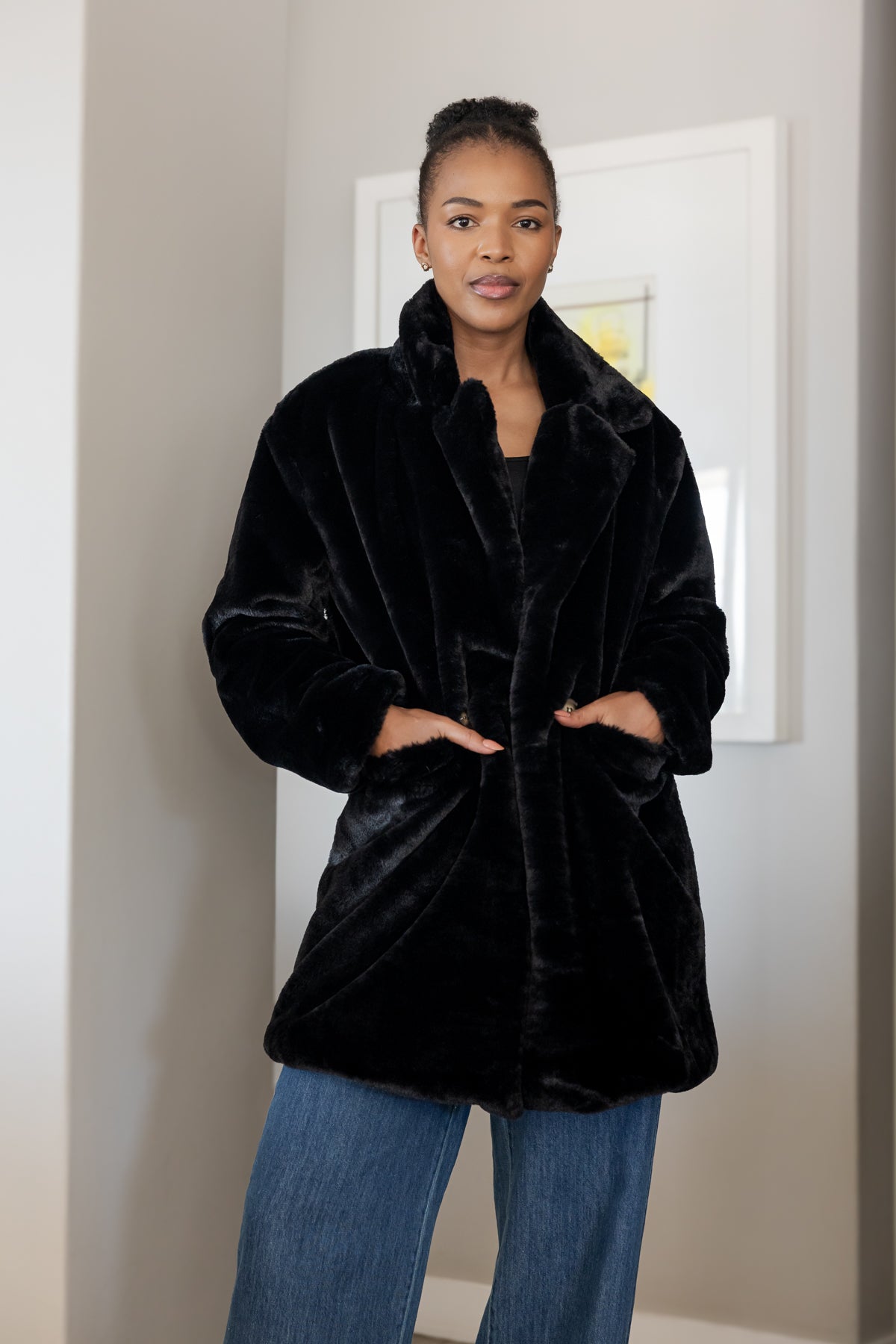 Montreal - Faux Fur Lined Jacket, Black