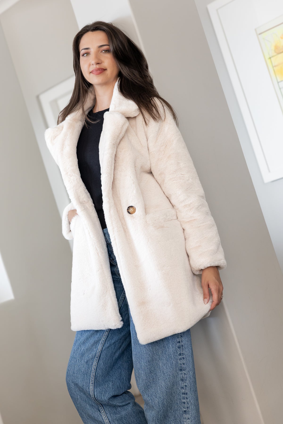 Montreal - Faux Fur Lined Jacket, Cream