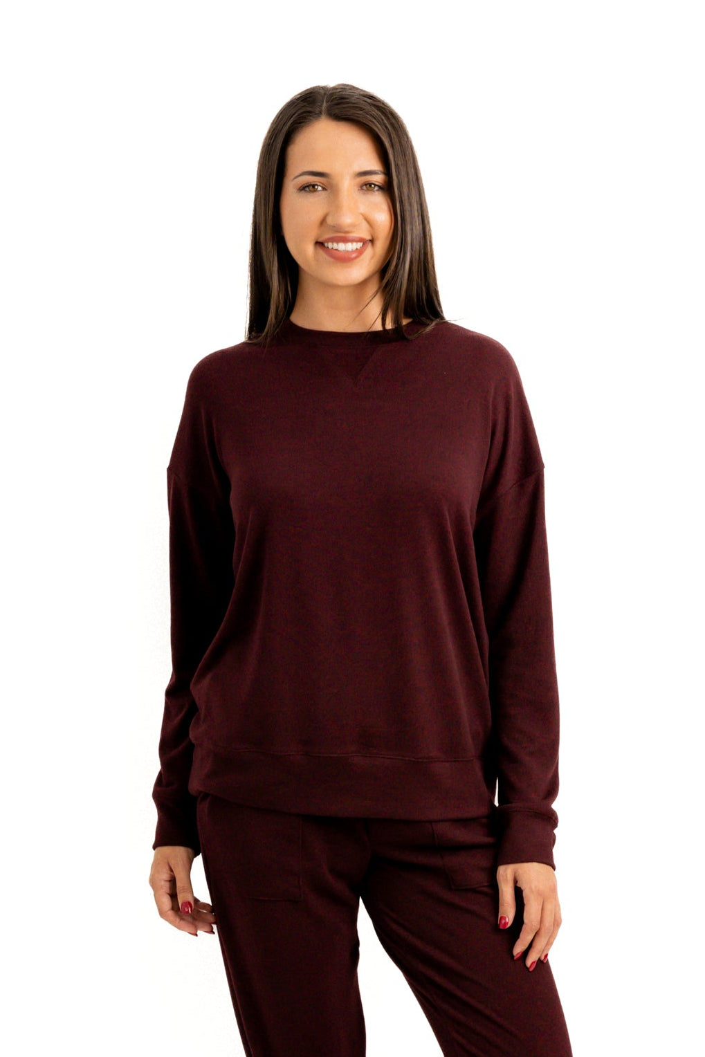 Julita - Super Soft Cut & Sew Styles Top, Bordeaux