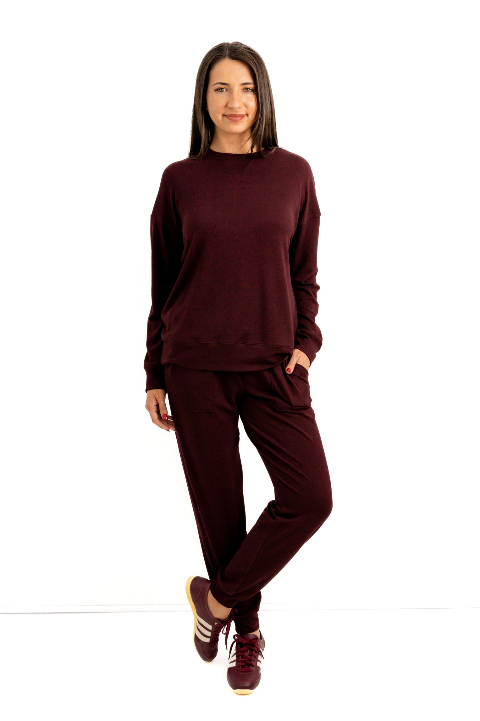 Julita - Super Soft Cut & Sew Styles Top, Bordeaux