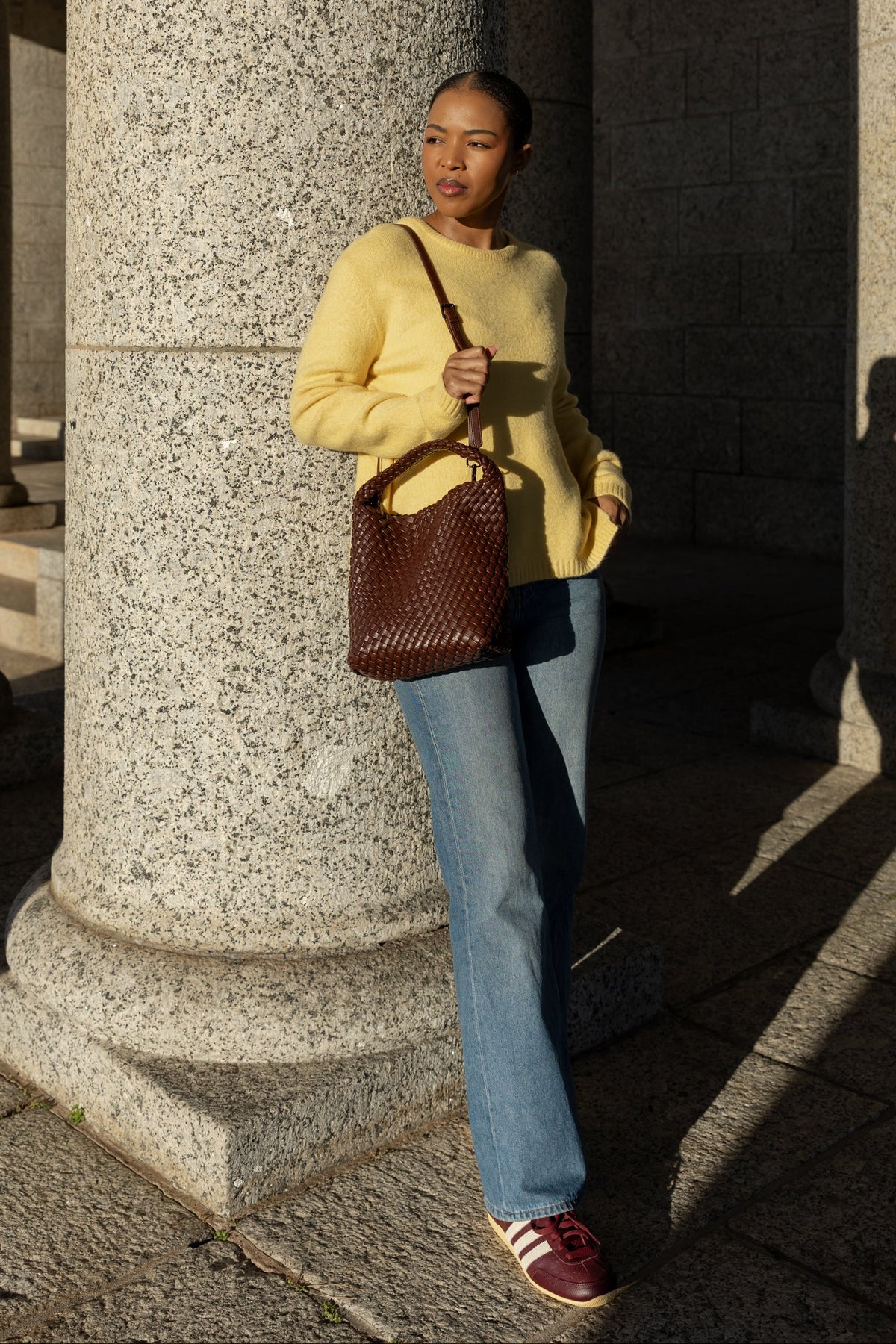 Pamplona - Crew Neck With Side Slit, Butter