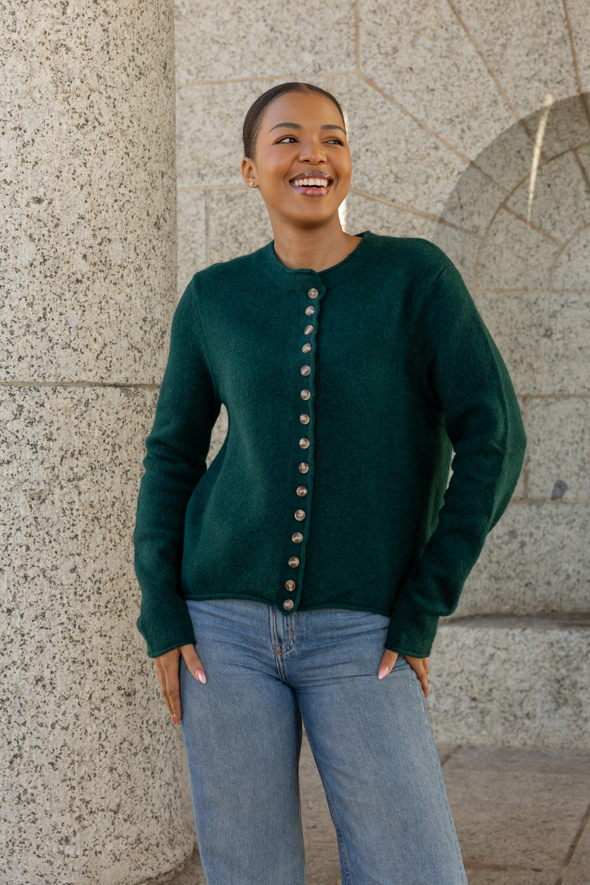 Hayward - Multi Button Cardi, Bottle Green