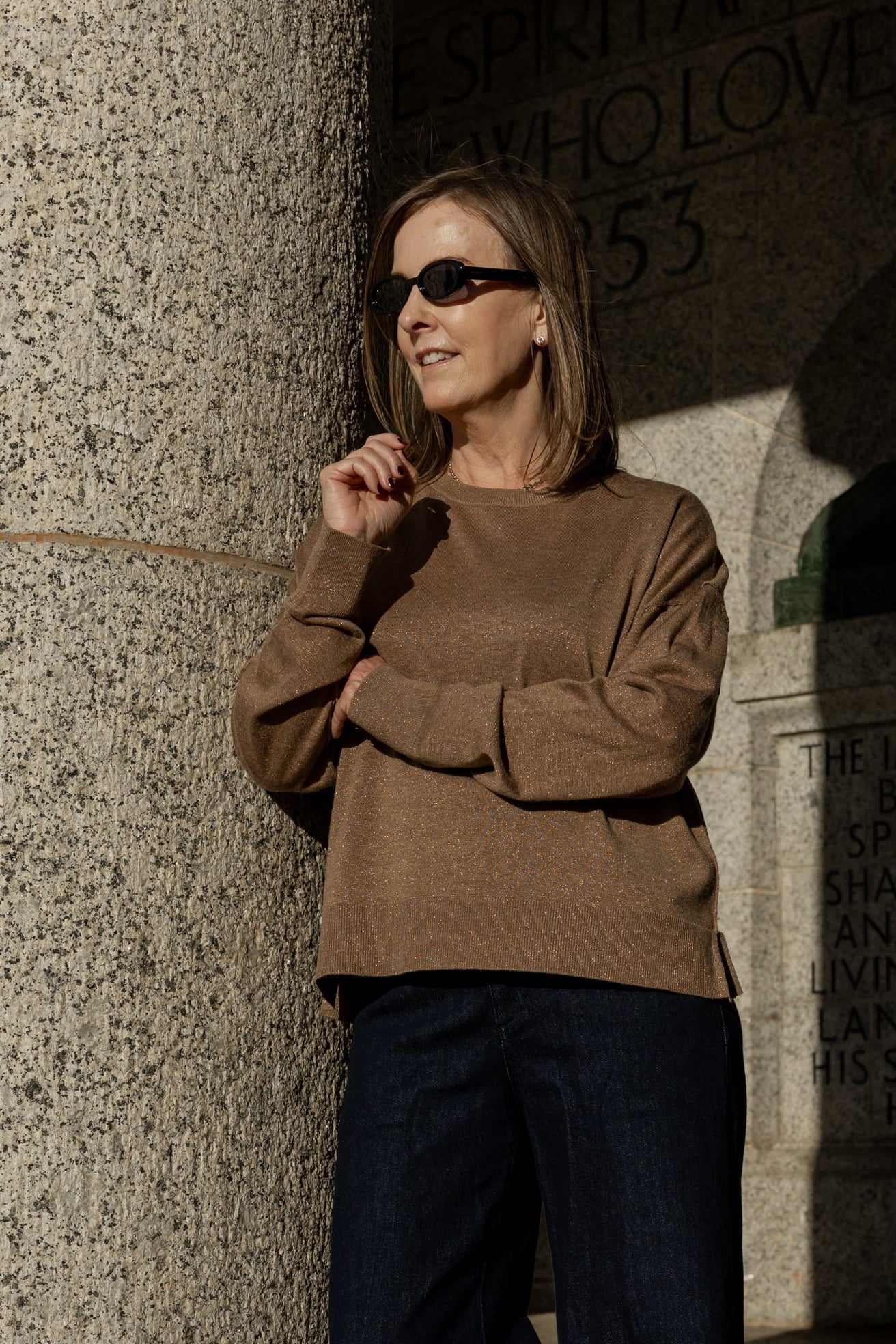 Carmel - Classic Crew with Lurex Detail