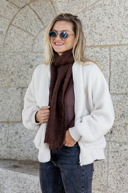 Arcadia - Teddy Fur Lined Jacket, Cream