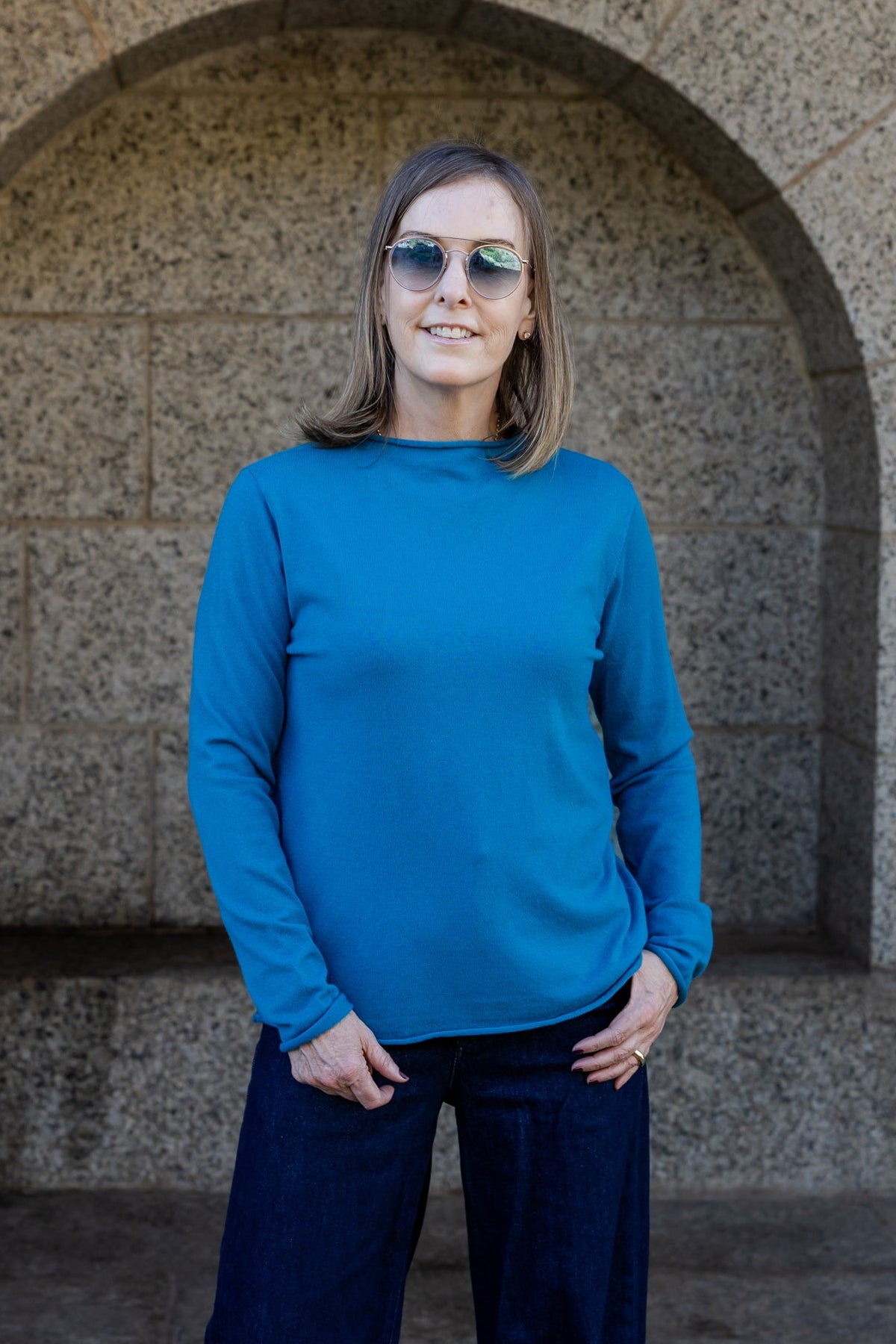 Milan - Classic Funnel Neck, Teal
