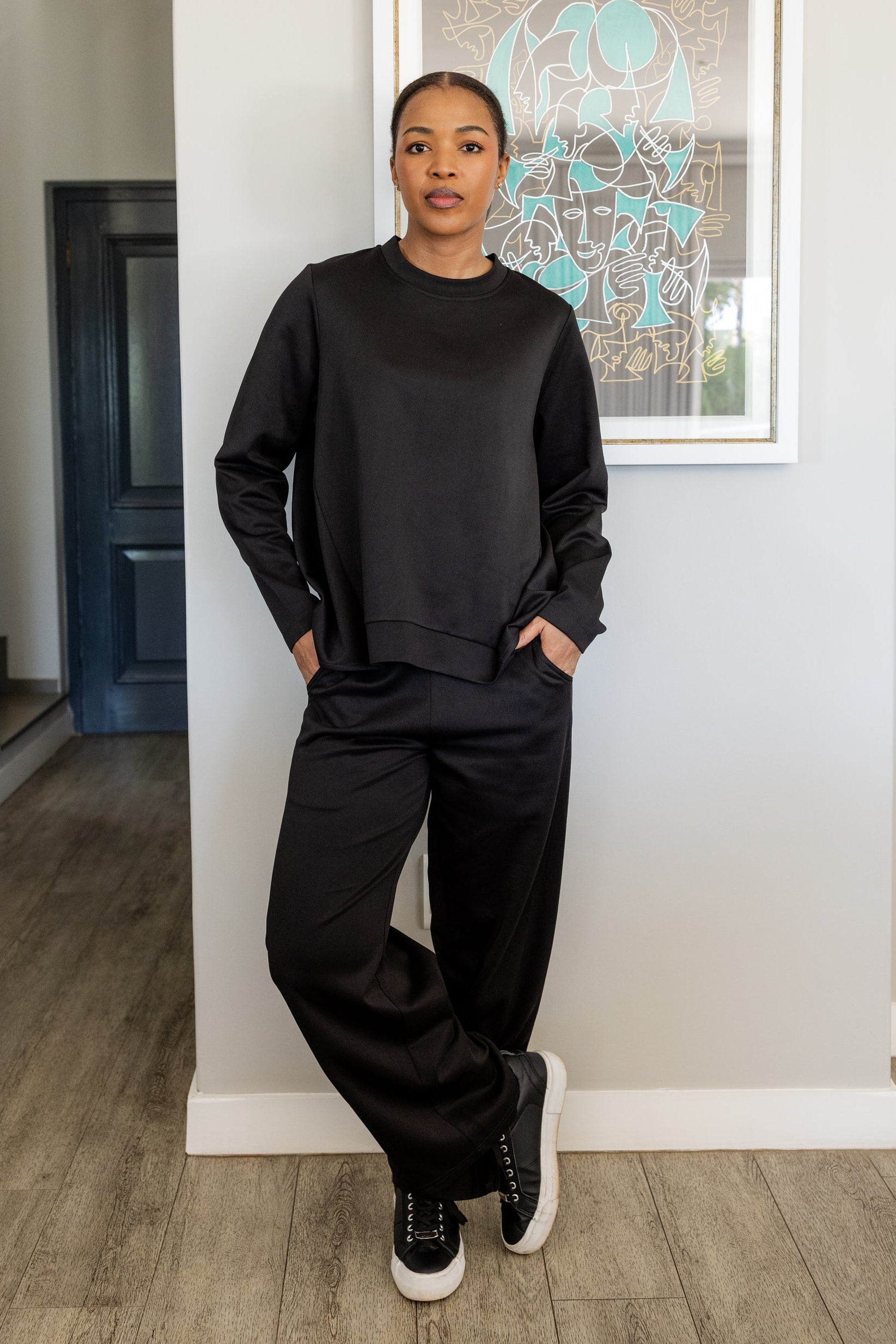 Max - Barrel Styled Pant, Black Scuba