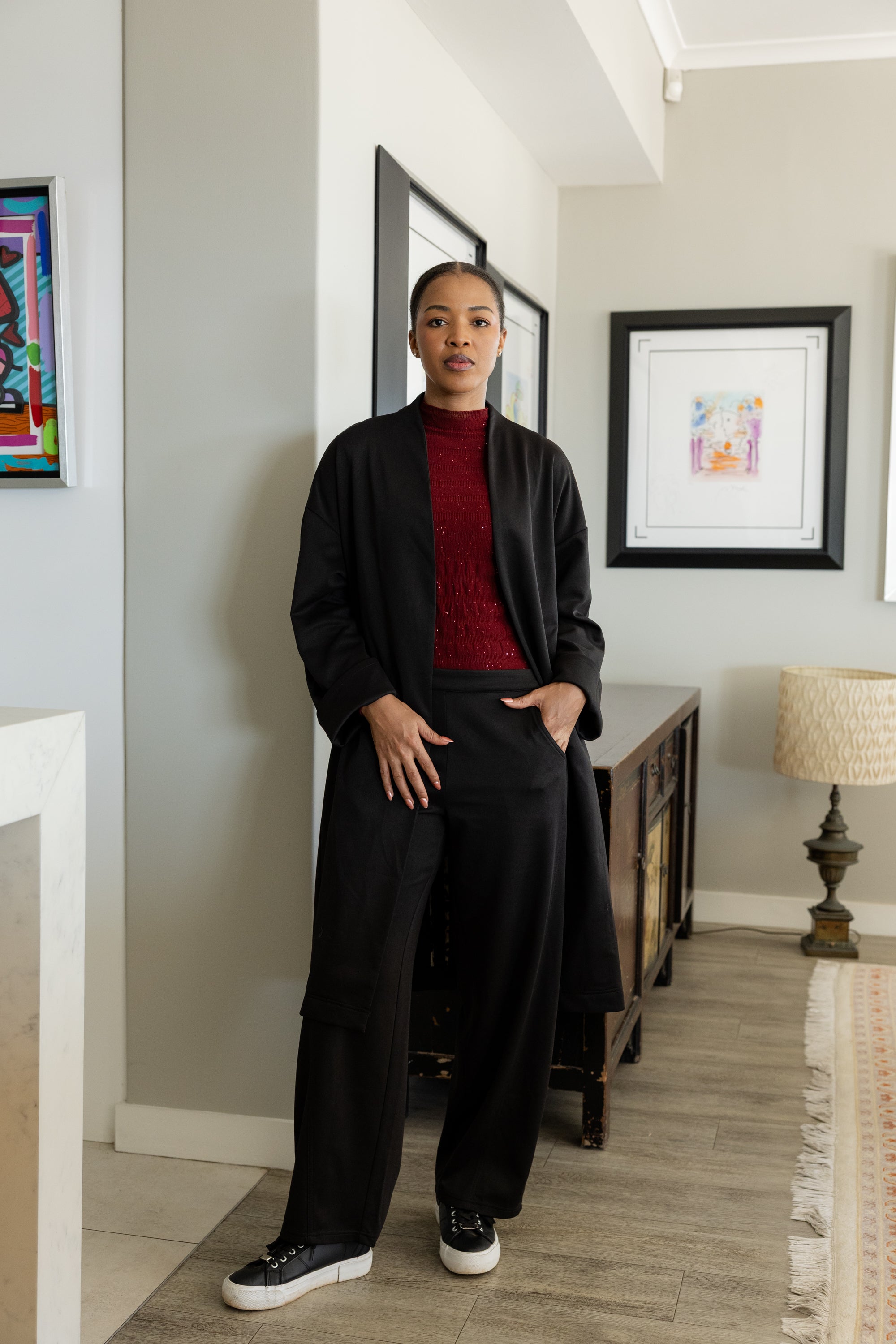 Max - Barrel Styled Pant, Black Scuba