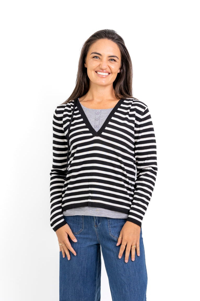 Visalia - Striped Hoody Knit